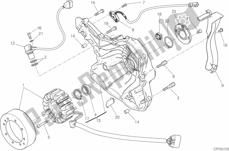 All parts for the Generator Cover of the Ducati Diavel Xdiavel S Brasil 1260 2017